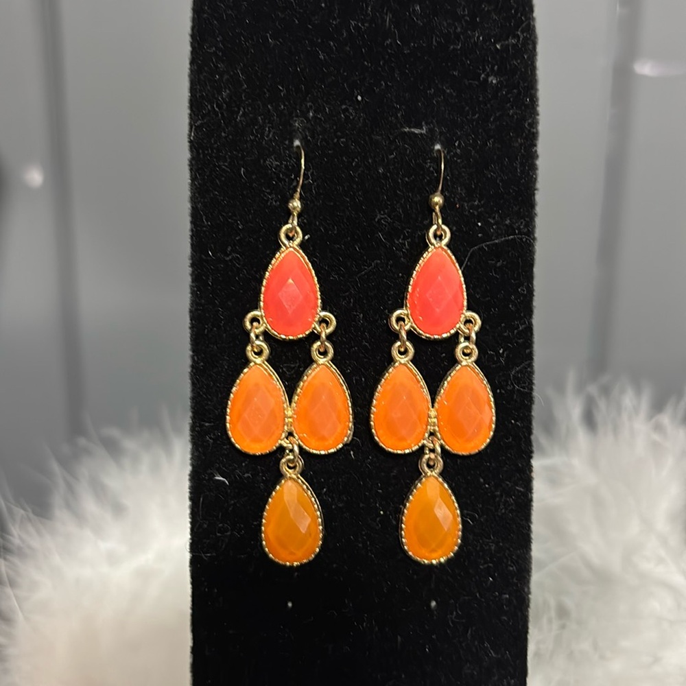 Orange Dangle Earrings